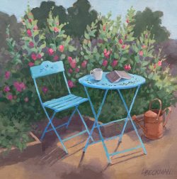 Hollyhock Morning
By Laurie Beckman